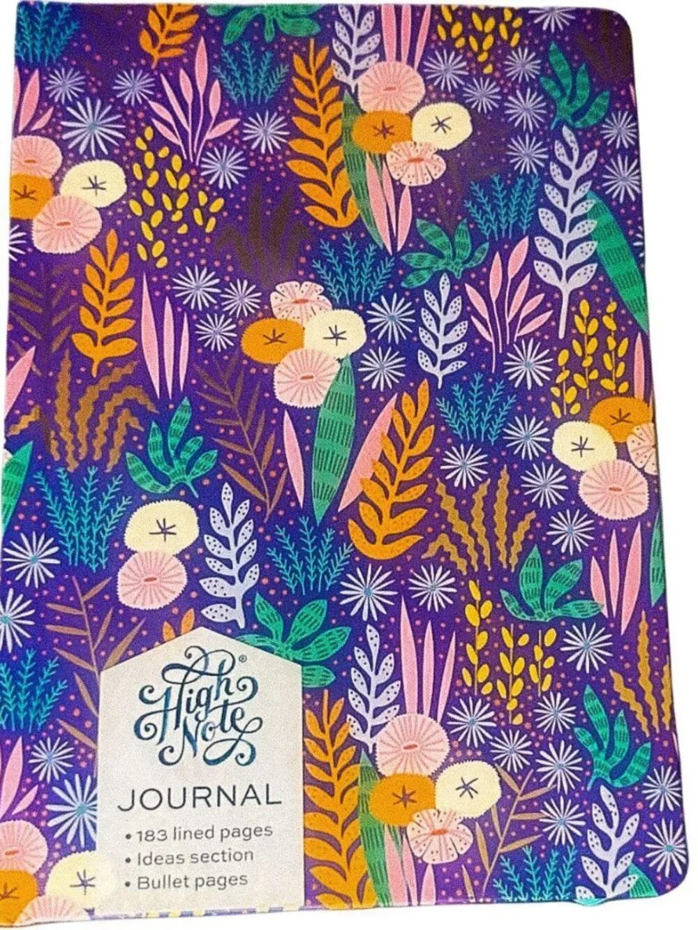 Elizabeth Olwen High Note Collection Purple Floral Hardcover Lined Journal - New